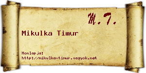 Mikulka Timur névjegykártya